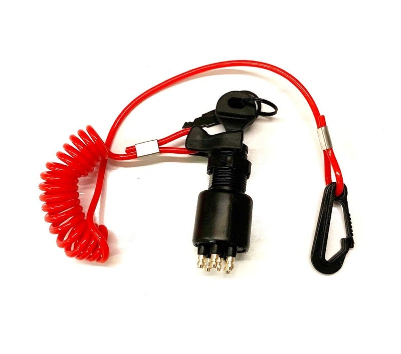 AA Johnson, Evinrude, OMC Ignition Key Switch & Safety Lanyard 5005801, 175974 - Image 2